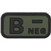WARAGOD B negative toppa gruppo sanguigno 3D 5x2,5cm , nero,