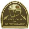 WARAGOD Toppa 3d keep calm and tap forward assist intagliato 5cm, coyote,