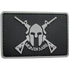 WARAGOD Spartan Toppa 3D Molon Labe con due fucili 7,5x5cm , nero,
