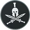 WARAGOD Toppa 3D rotonda Spartan Molon Labe nero 6 cm,