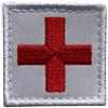 WARAGOD Croce Medica toppa ricamata, bianco e rosso,
