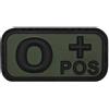WARAGOD toppa gruppo sanguigno 3d 0 positive 5x2,5cm, nera,