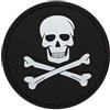 WARAGOD toppa jolly roger pvc patch, nero e bianco,
