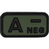 WARAGOD toppa gruppo sanguigno 3d a negative, nera 5x2,5cm,
