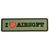 WARAGOD Toppa tattica I Love Airsoft, oliva, 8 x 2,5 cm,