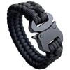 WARAGOD Avär bracciale in paracord con clip in metallo, nero,