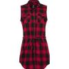 Brandit Gracey camicia lunga senza maniche da donna, rosso nero,