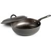 GSI Outdoors Guidecast padella profonda in ghisa con coperchio per friggere 254 mm,