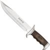 Unknown Coltello Bowie con manico in legno e fodero in pelle,