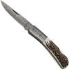 Haller Damast Coltello di sopravvivenza con acciaio damascato Damast-Tame Hirschhorngriff,