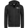 BENLEE felpa con cappuccio da uomo con zip logo sul petto, nera,