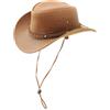 Origin Outdoors Cappello in pelle da bovaro, marrone,