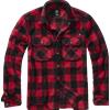 Brandit Jeff Fleece camicia a maniche lunghe, rosso/nero,