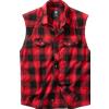 Brandit Check camicia senza maniche, rossa e nera,