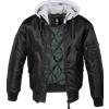 Brandit MA1 giacca bomber con cappuccio, nero-grigio,