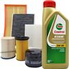 MISTI Kit tagliando 3 filtri + Castrol 5w30 VW GOLF VI 1.6