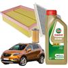 MISTI Kit Tagliando Opel Mokka X 3 Filtri 5L Olio Motore Castrol Edge 5w30 C3