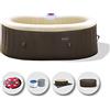 EASE.ZONE Vasca Idromassaggio gonfiabile, ovale, 190x120x65cm (550L/145GAL) con Pompa Integrata 30W