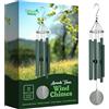 Nature's Melody Aureole Tunes - Scacciapensieri all'aperto con 6 tubi, in pentatonica B, 100% alluminio inossidabile, finitura a polvere e gancio a S per dolore, ricordo o giardino zen