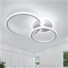 DELIPOP Lampada da Soffitto LED Moderna, 42W 4725LM Creativo Rond Plafoniere, Lampadario LED Camera da Letto per Soggiorno Cucina, Bianco Freddo 6500K