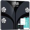 Posture Bilancia Pesapersone Digitale, Smart da Bagno Analizza 13 Elementi della Composizione Corporea, Bluetooth, BMI, Controllo della Salute, Sincronizzazione con App, 180 kg - Nero