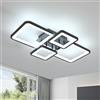 DELIPOP Plafoniera LED Soffitto 56W 6300LM, Lampadario LED Moderno 6500K Bianco Freddo, Lampada da Soffitto Quadrata Nera in Acrilico per Camera da Letto Soggiorno Cucina Studio Ufficio
