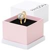 PANDORA Timeless 163802C01-58 - Anello ovale scintillante in argento Sterling placcato oro 14 carati, con zirconi, misura 58, Argento sterling, Zirconia cubica