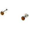 Art Gecko Occhio di Tigre Orecchini a perno in argento Sterling 925 - 4 mm - (TES1905161)