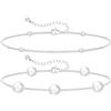 Meteorstarry Bracciale di perle da donna in oro/argento 925, personalizzato, doppia perla per braccialetti, gioielli, piccolo regalo di compleanno per donne, ragazze, fidanzate, mogli, Taglia unica