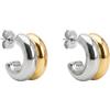 Purelei Flow Orecchini a cerchio - Orecchini in acciaio inox con forma fluida - impermeabili e moderni - disponibili in oro, argento, oro rosa o bicolore, normale, Acciaio inossidabile, abalone