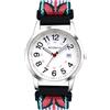 JewelryWe Orologio da Polso in Tessuto da Unisex: Orologio Cinturino Elastico Regolabile con Calendario Facile da Leggere Lancetta dei Secondi e 24 Ore