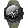 KXAITO Orologi da uomo Sport Outdoor Impermeabile Militare Orologio Data Multi Funzione Tattiche LED Face Alarm Cronometro per gli Uomini 1237, 1237 Verde Militare, Large