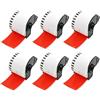 BETCKEY - 6 Rotoli DK-22205 Etichette a Lunghezza Continua Compatibile con Brother, 62mm x 30.48m, 6 Etichette Colorate Rosso per Stampanti di Etichette Brother QL