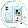 ISOI Cover con Cordino per Oppo A6 / A6x / A6k 4G / 5G, Custodia Trasparente con Collana Tracolla Laccio Collo Ultra Sottile Morbido TPU Silicone Antiurto AntiGraffio Case, Verde