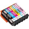 HenceBuy Cartucce d'inchiostro 24XL compatibili per Epson 24 XL per stampanti Expression Photo XP-970 XP-55 XP-950 XP-860 XP-960 XP-750 XP-760 XP-850 (BK/C/M/Y/LC/LM, confezione da 6 pezzi)