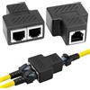 GWEOR 2 Pezzi RJ11 Connettori Splitter Ethernet, Adattatore da 1 a 2 Connettore per Ethernet Cat5 Cat5e Cat6 Cat7 Cavo