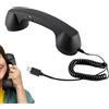 Generic Cornetta per telefono retrò plug-in, accessorio da scrivania con jack da 3,5 mm, per videoconferenze, riunioni, computer, laptop, tablet, casa, scuola, viaggi, soggiorno, esperienza di chiamata