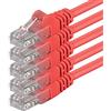 1aTTack.de 88411 5x 3m Red Cavo di rete Cat6 Cat 6 Ethernet LAN 1000 Mbit/s RJ45