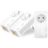 STRONG - Powerline 600 Triple EU Set - 3 adattatori Powerline 600 Mbps - Accesso internet rapido - Presa di corrente integrata - Portata di 300 m - Per tutti i router - Connessione LAN - Facile
