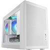 MARS GAMING MC-XPS, Case Gaming MicroATX Ultrapcompatta, Vetro Temperato + Pannelli Mesh, Ventola FRGB 120mm, Tecnologia Raffreddamento Mesh, Supporto Dual PSU ATX e SFX, Mini-Tower PC USB-C, Bianco