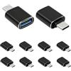 QINQ LteelDay Confezione da 10 adattatori da USB a USB C,nero,da Tipo C a USB 3.0, adattatore per cavo di ricarica compatibile con iPhone 16/15/14/13/12,iPad Galaxy,laptop,Carplay ecc.