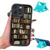 Generico Cartoon Bookshelf Pattern TPU Phone Case, Bookshelf Phone Case, for iPhone 16/15/14 Pro Max/13/12/11, Shockproof Non Slip Soft (14Pro,F)