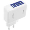 Gatuida Caricabatterie USB a 4 Porte 5v 5w 2a Bianco in Plastica