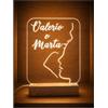 CandleSweetCandle -Lampada led personalizzabile tema amore bacio stilizzato ideale come regalo per coppie