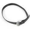 Sandro Cintura Donna Grande pelle di Mucca Argento Fibbia Strass Nero