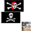 Rakiuty Bandiera Piratas Tessuto da Esterno,Bandiera Pirata Jolly Roger per Decorazione,Bandieradei Pirati con Teschio,2PC