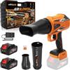 maXpeedingrods Soffiatori per foglie, Turbo Motore brushless con 2 batterie da 4,0Ah, 193km/h e 934m³/h, 3 ugelli, Soffiatore portatile senza fili per auto, giardino, foglie, polvere e neve