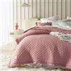 ROOM99 Molly Elegante copriletto rosa 200 x 220 cm, versatile come copriletto o copridivano, coperta per letto e divano, trapunta stile ideale come bedspread