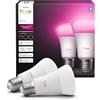 Philips Hue LED A60 (Confezione da 2), Lampadine smart con luce bianca e colorata E27, Luci smart da 8,1 W e 1.100 lumen, Lampadine intelligenti compatibili con Alexa, Google Assistant e Apple Home