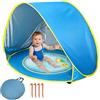 SKIKHN Tenda da Spiaggia Pop-up, Tenda da Spiaggia Bambini con Mini Piscina e Borsa, Tenda per Neonati Pieghevole Portatile Protezione Solare Anti-UV 50+, Tenda Spiaggia Bambini per Campeggio